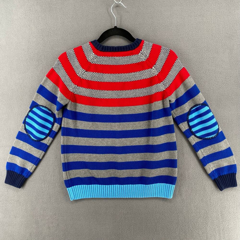Hanna Andersson Stripe Elbow Patch Cotton Pullover Sweater Kids 150 / 12 US - Picture 4 of 13